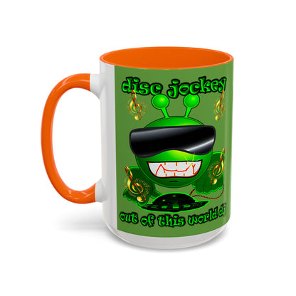disc jockey - Accent Mug (green)