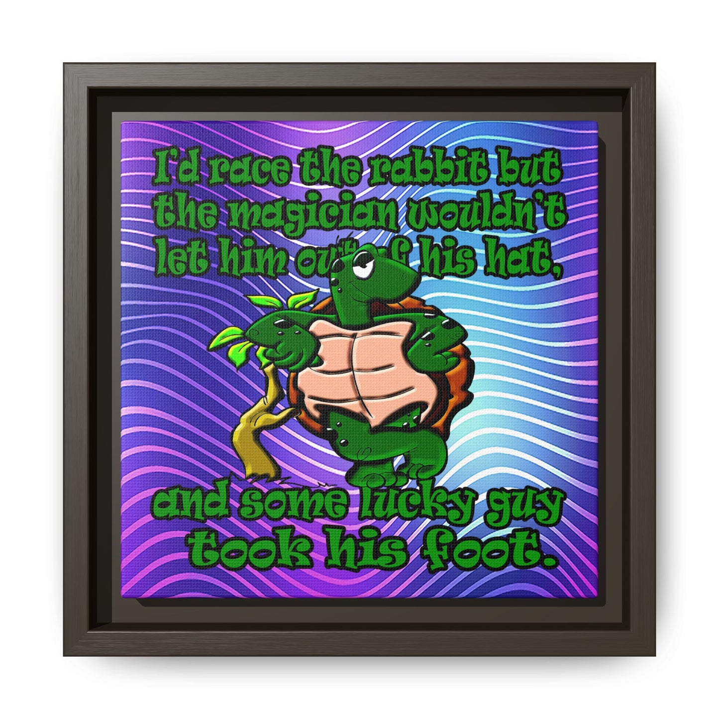 turtle race - framed canvas art (purple wave)