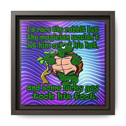 turtle race - framed canvas art (purple wave)