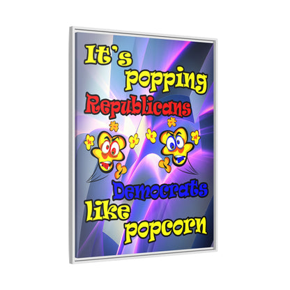 popping like popcorn - framed canvas art (grey-pink wave)