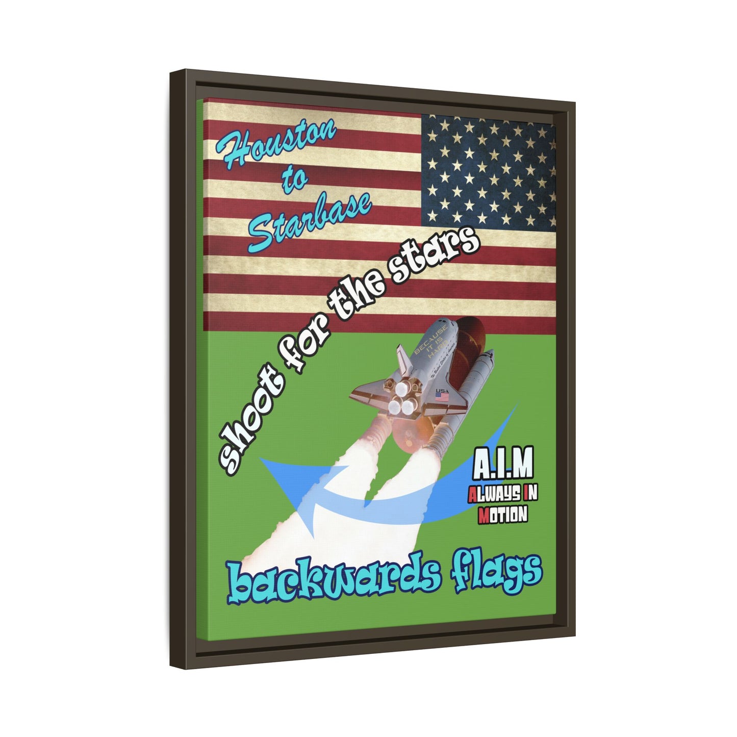 shoot for the stars - framed canvas art (green)