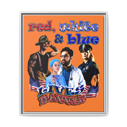 rw&b lives matter - framed canvas art (crusta)