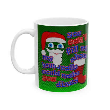 santa's shoes - White Mug (logo green)