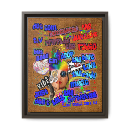 drop the beat - framed canvas art (brown papyrus)