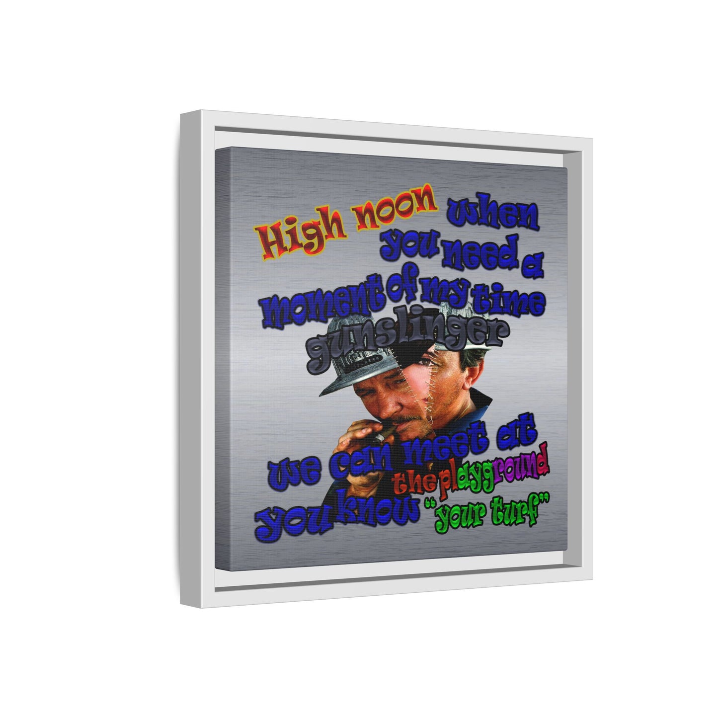 high noon - framed canvas art (brushed nickel)