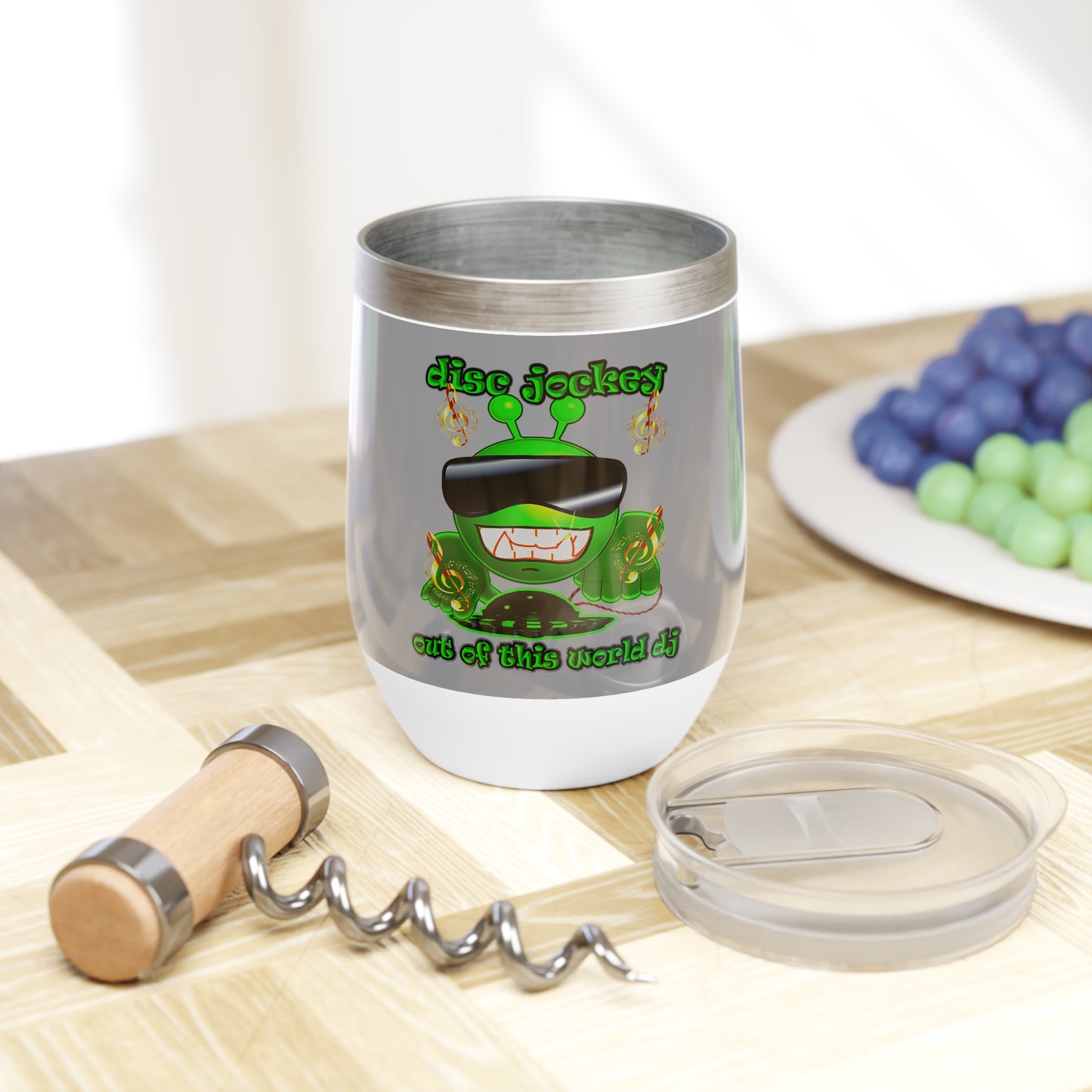 disc jockey - Chill Wine Tumbler (grey)