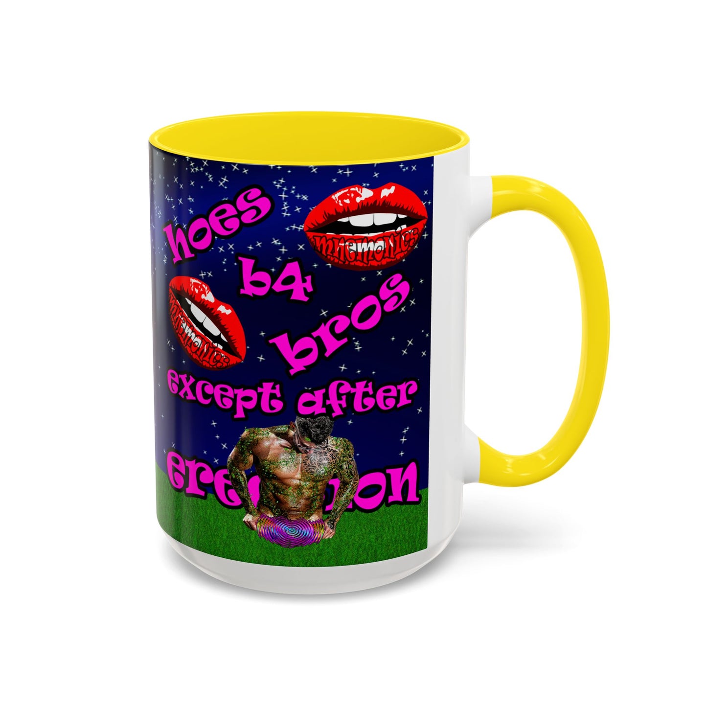 hoes b4 bros - Accent Mug ('snoops' background)