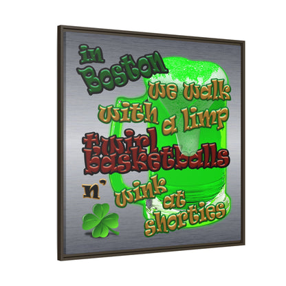 celtics logo - framed canvas art (brushed nickel)