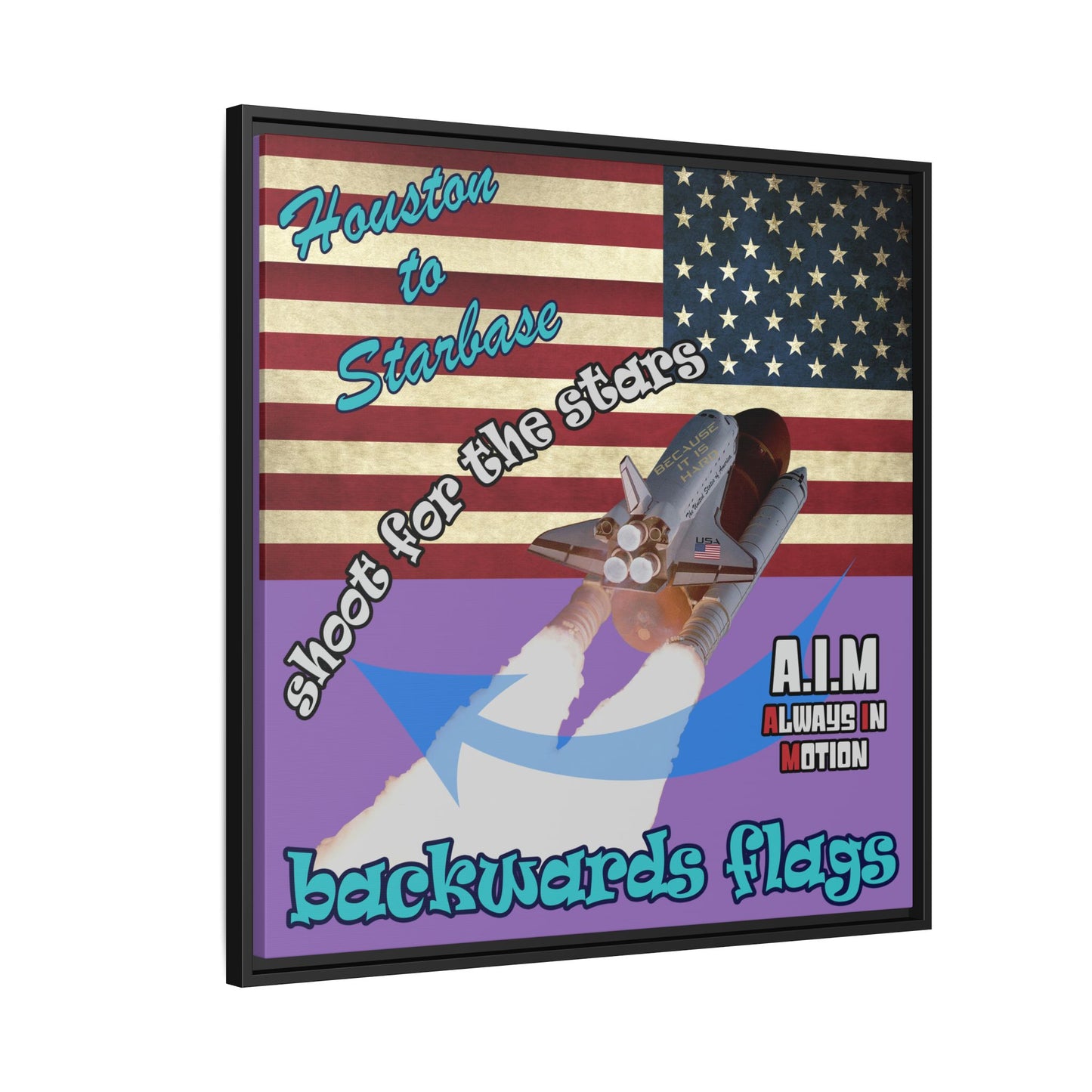 shoot for the stars - framed canvas art (light purple)