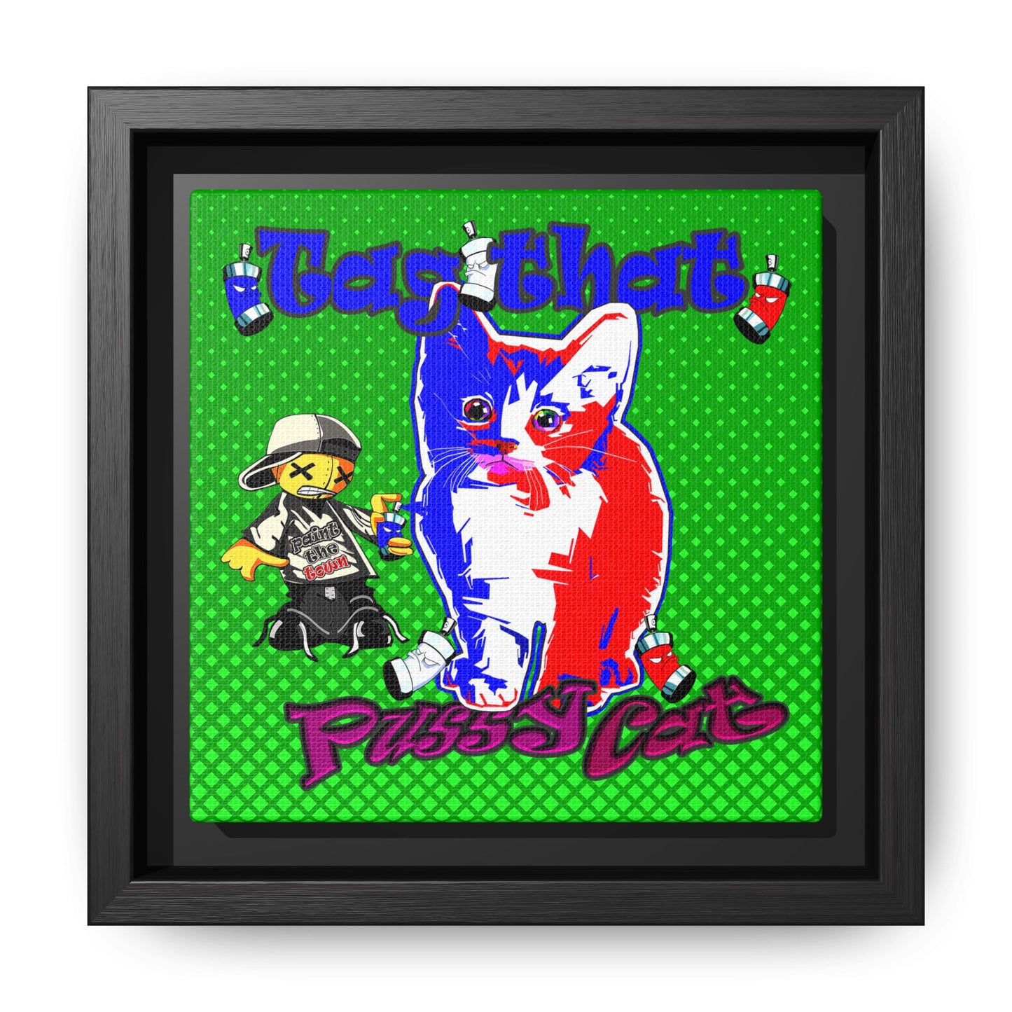 tag that - framed canvas art (logo green)