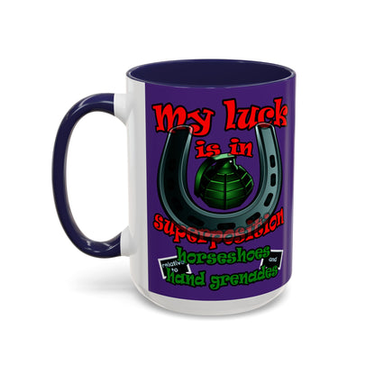 my luck - Accent Mug (purple)