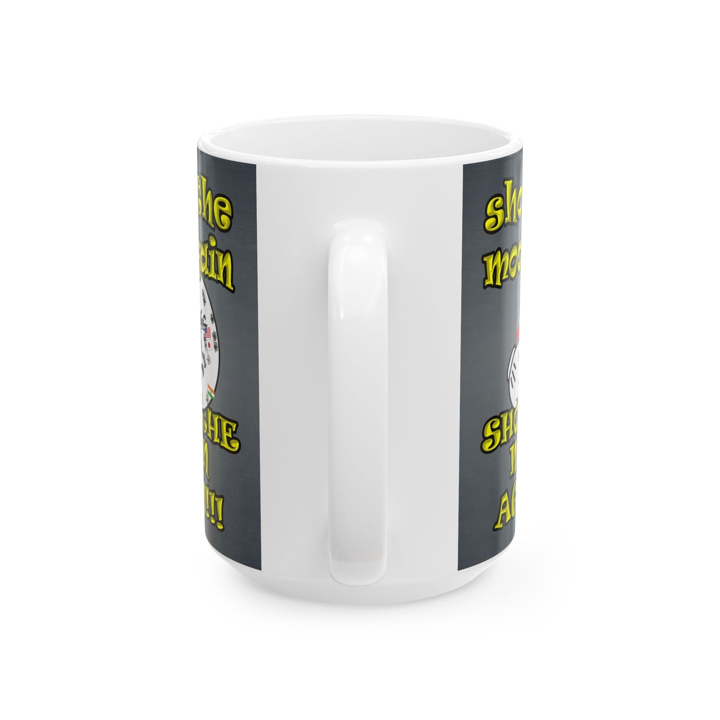 shoot the moon again - White Mug (grey-light grey)