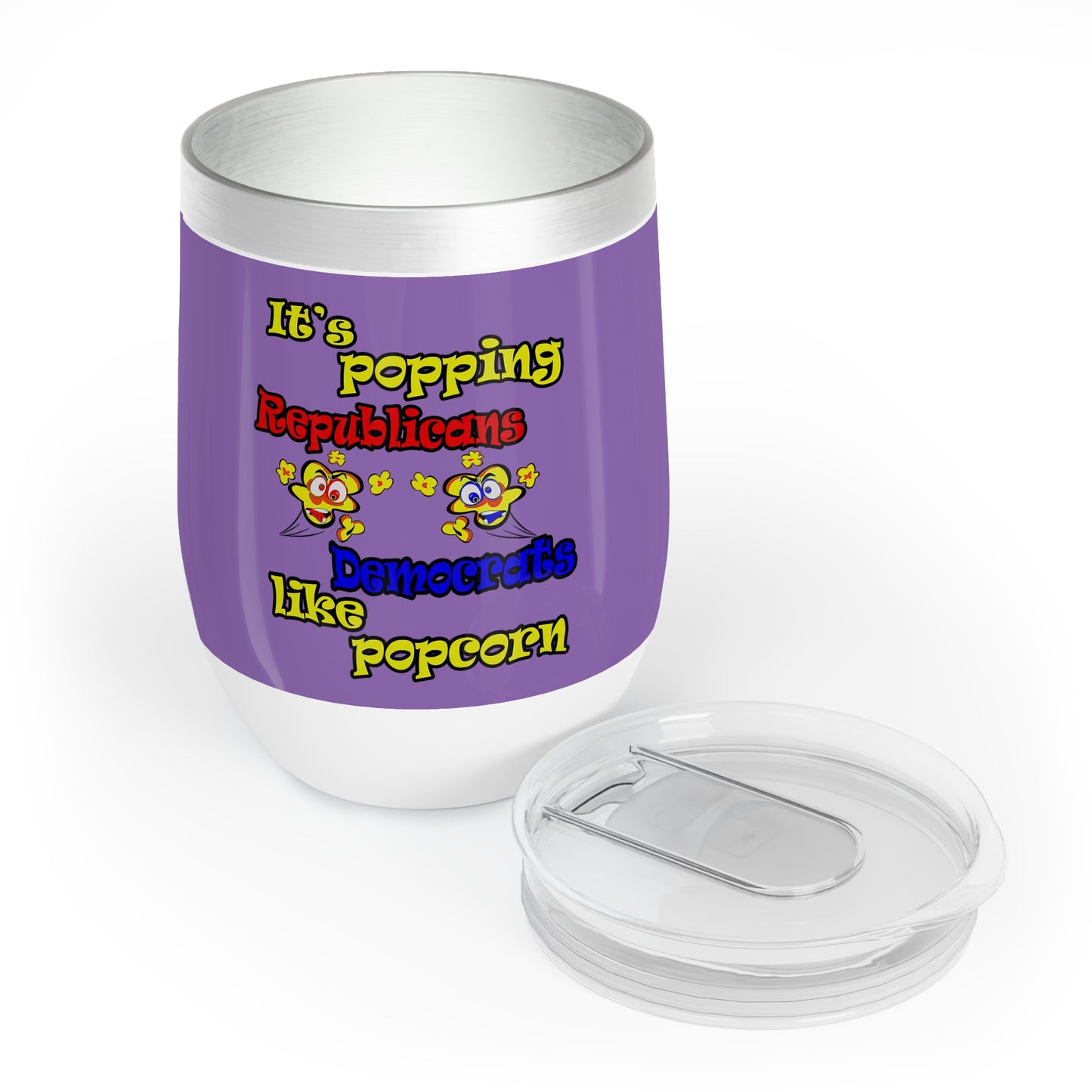 popping like popcorn - Chill Wine Tumbler (light purple)