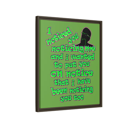 noticed you noticing - framed canvas art (green)