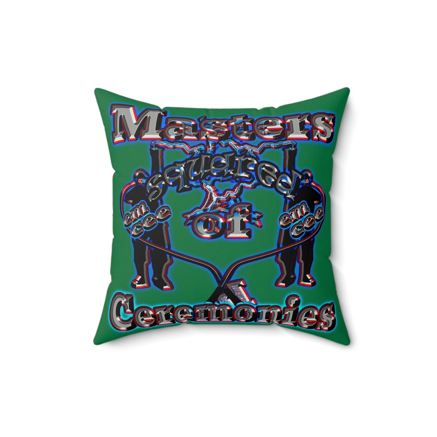 em cee squared - Faux Suede Square Pillow - (dark green)