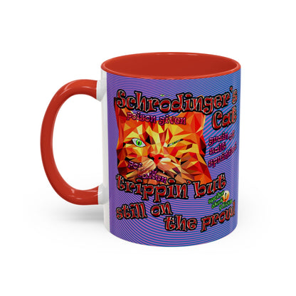 schrodinger's cat - Accent Mug (light blue-purple wave)