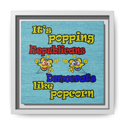 popping like popcorn - framed canvas art (faded dark blue)