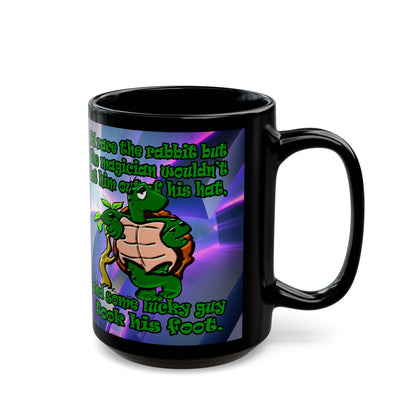 turtle race - Black Mug (grey-pink wave)