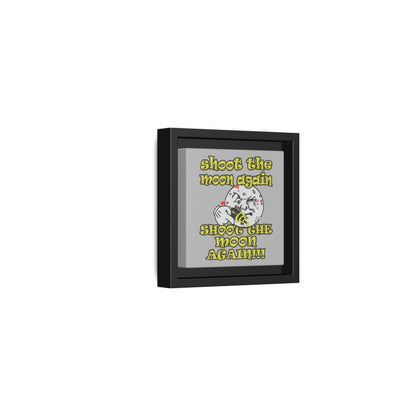 shoot the moon again - framed canvas art (light grey)