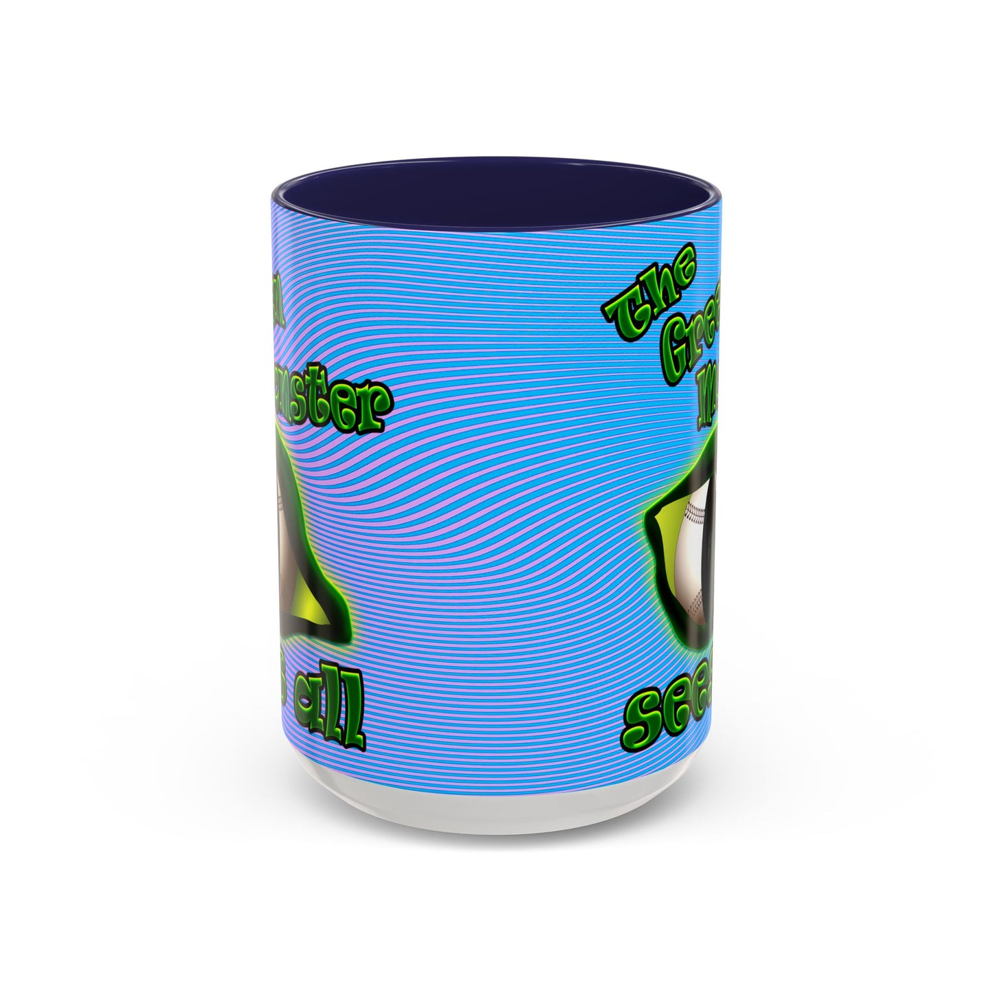 green monster - Accent Mug (light blue-purple wave)