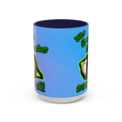 green monster - Accent Mug (light blue-purple wave)