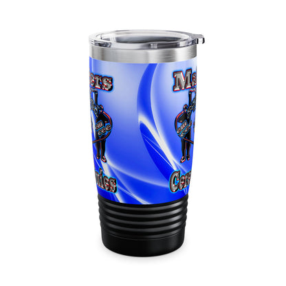 em cee squared - Ringneck Tumbler, 20oz (blue-white wave)