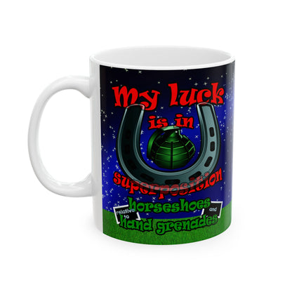 my luck - White Mug ('snoops' background)