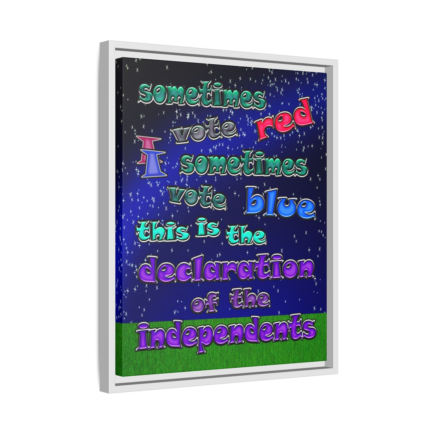declaration of the independents - framed canvas art ('snoops' background)