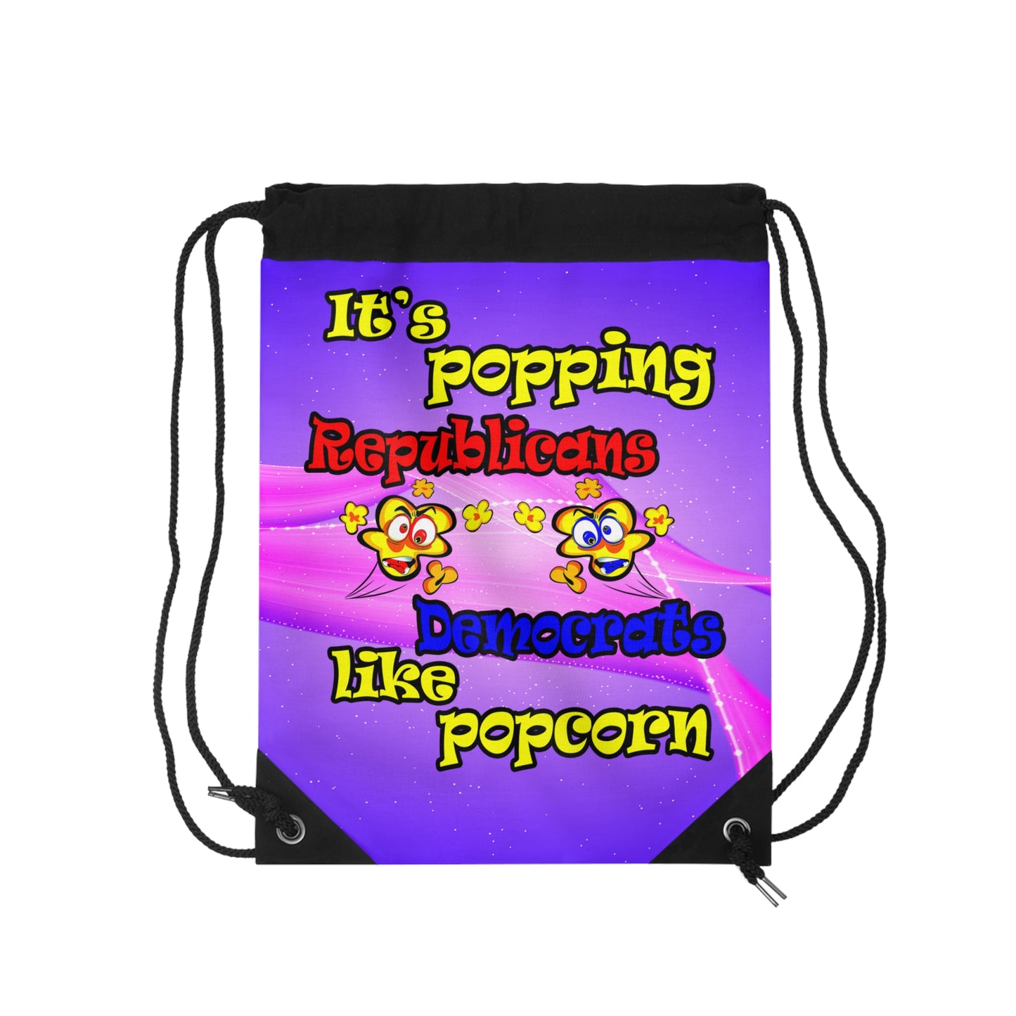 popping like popcorn - Drawstring Bag (purple-pink wave)