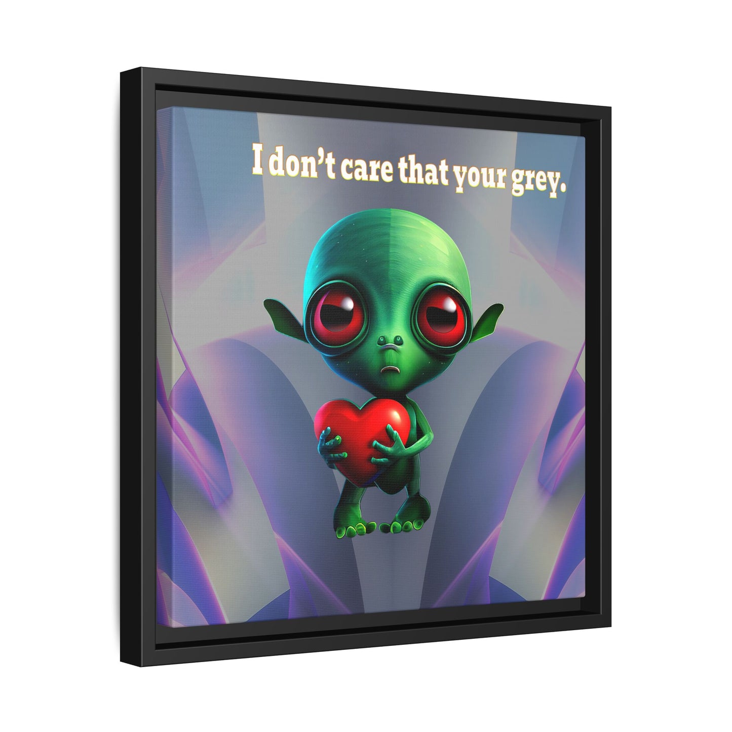 I don't care that your grey - framed canvas art (grey-pink wave)