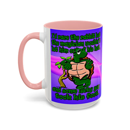 turtle race - Accent Mug (purple-pink wave)