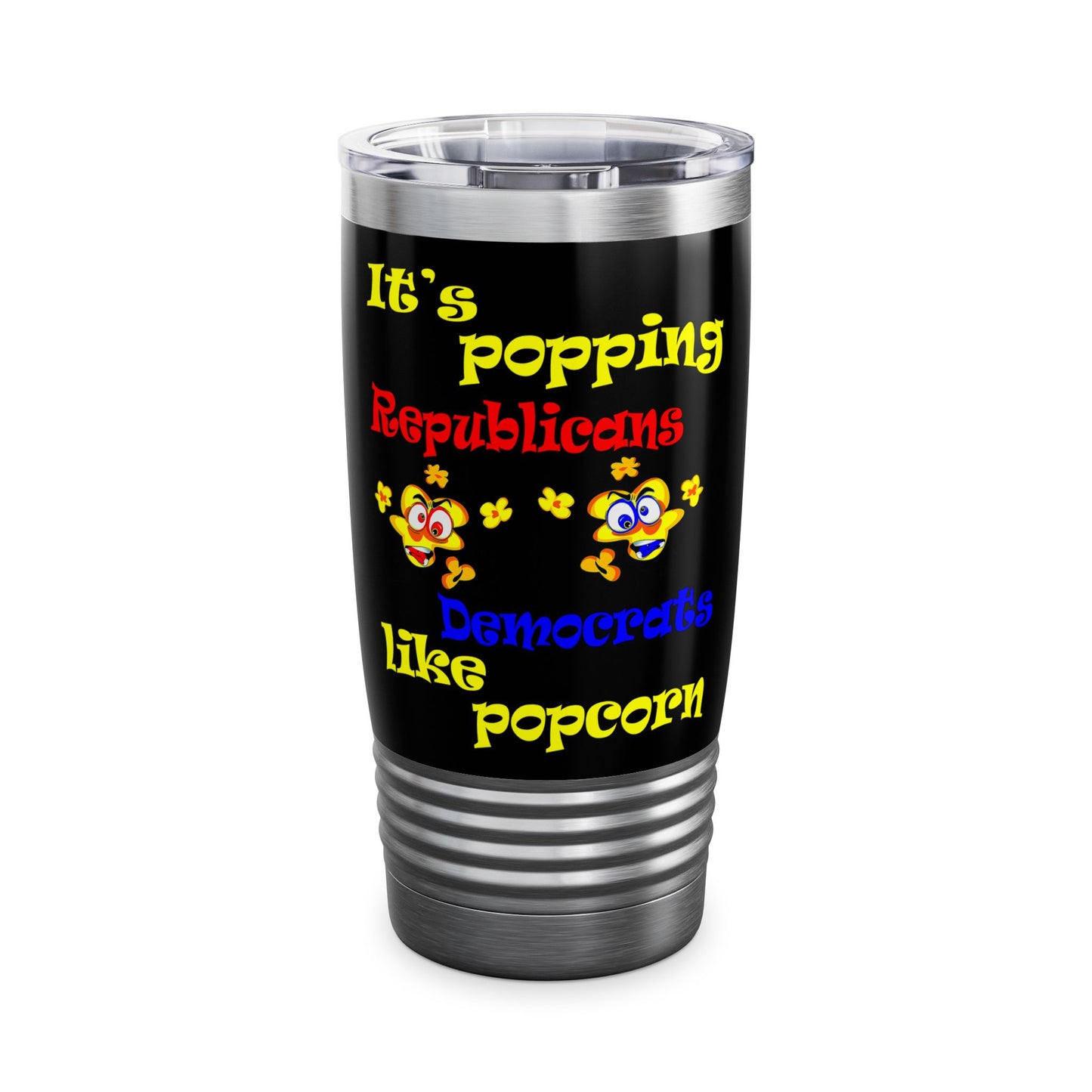popping like popcorn - Ringneck Tumbler, 20oz (black)