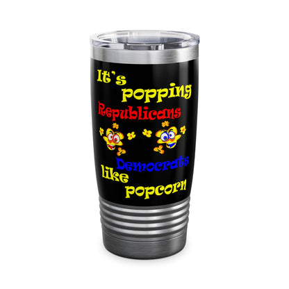 popping like popcorn - Ringneck Tumbler, 20oz (black)