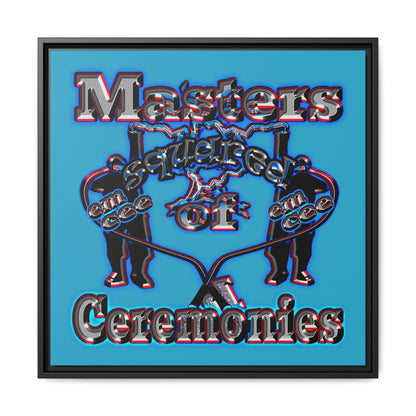 em cee squared - framed canvas art (turquoise)