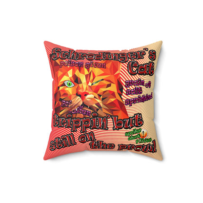 schrodinger's cat - Spun Polyester Square Pillow - (yellow-orange wave)