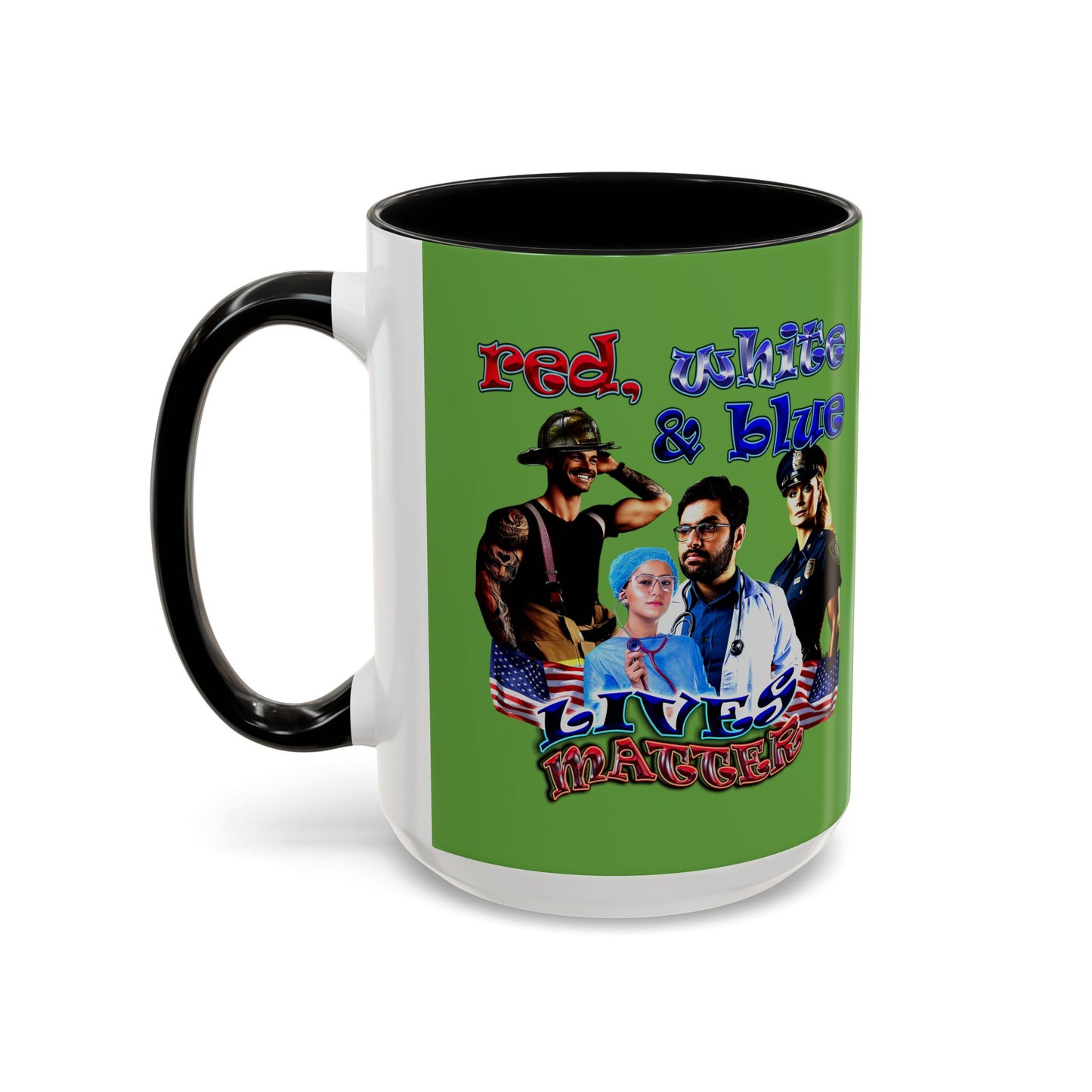rw&b lives matter - Accent Mug (green)
