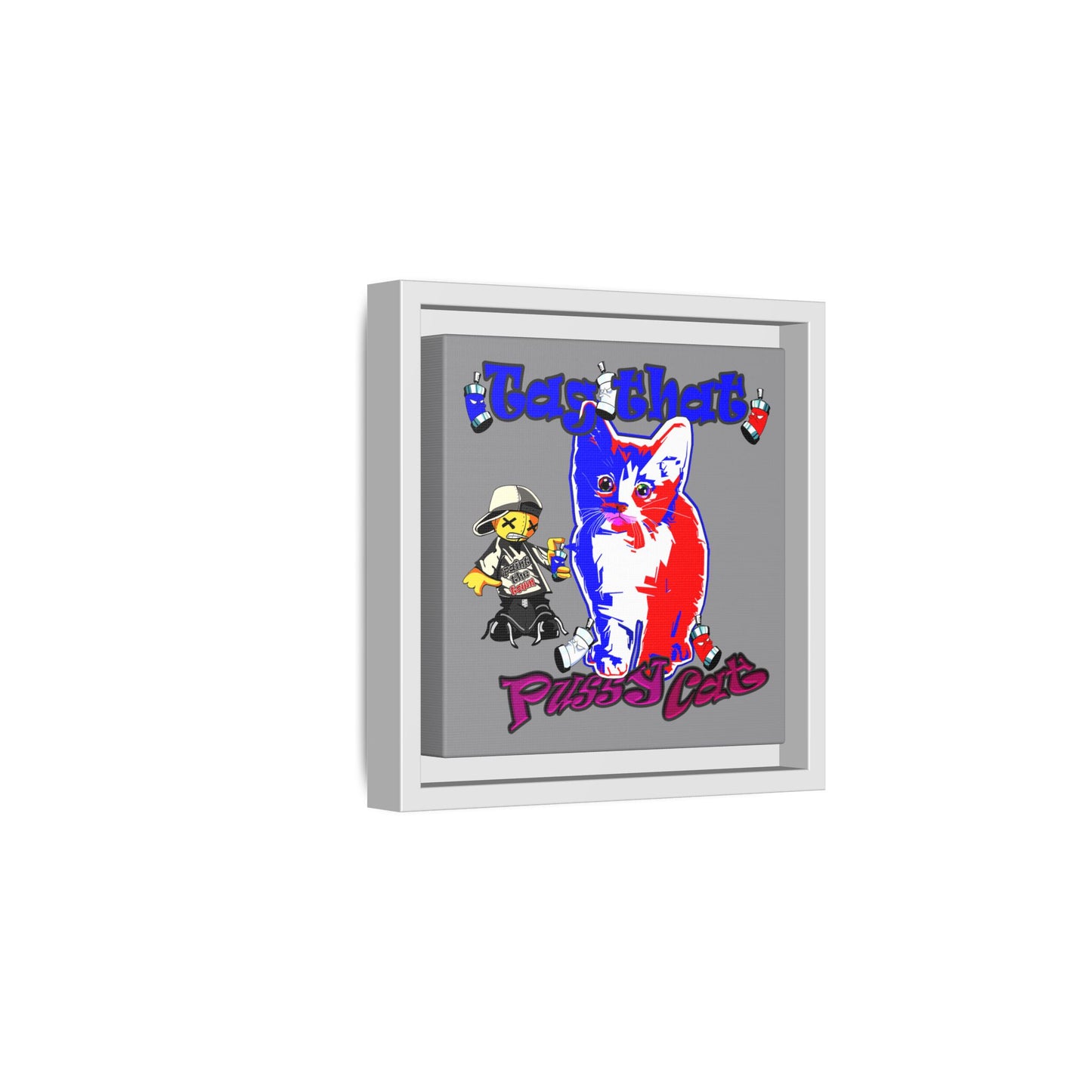 tag that - framed canvas art (grey)
