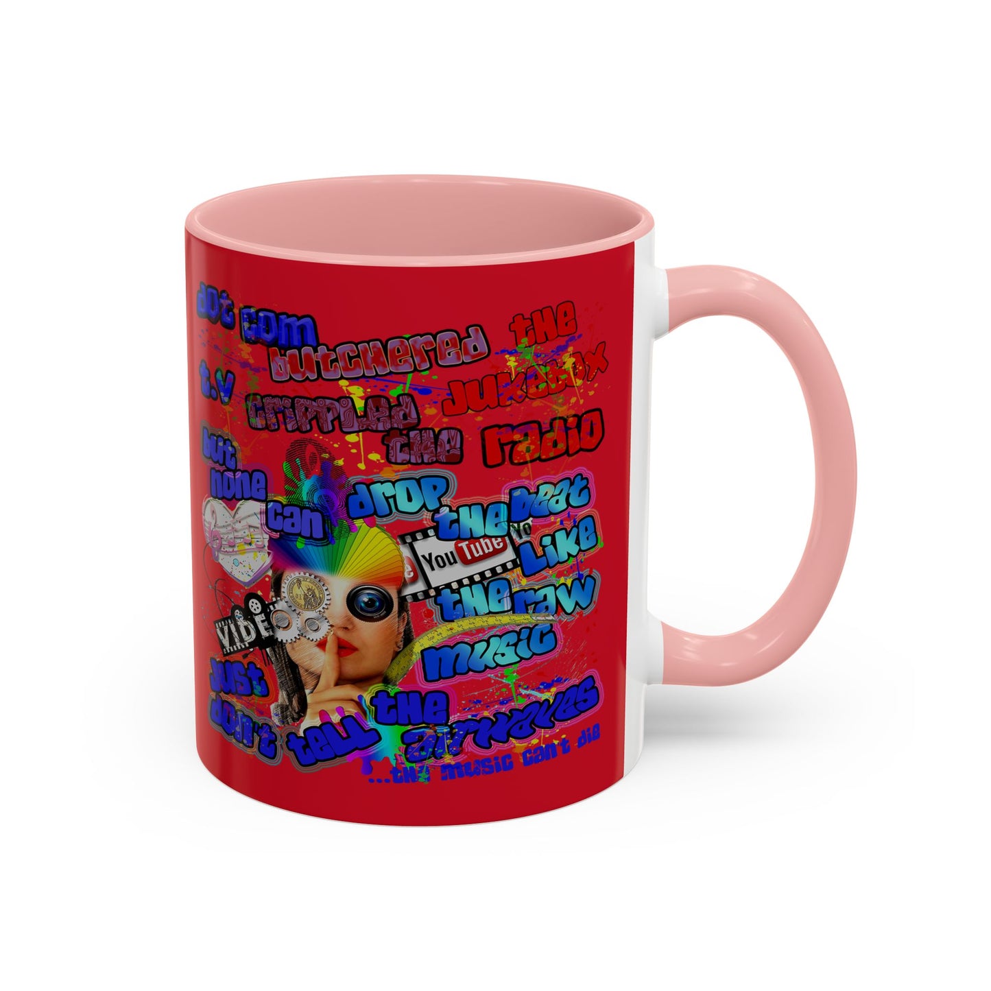 drop the beat - Accent Mug (dark red)