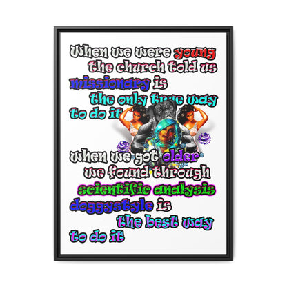 doggystyle - framed canvas art (white)