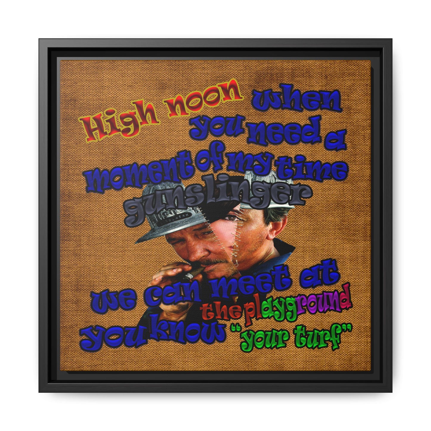 high noon - framed canvas art (brown papyrus)
