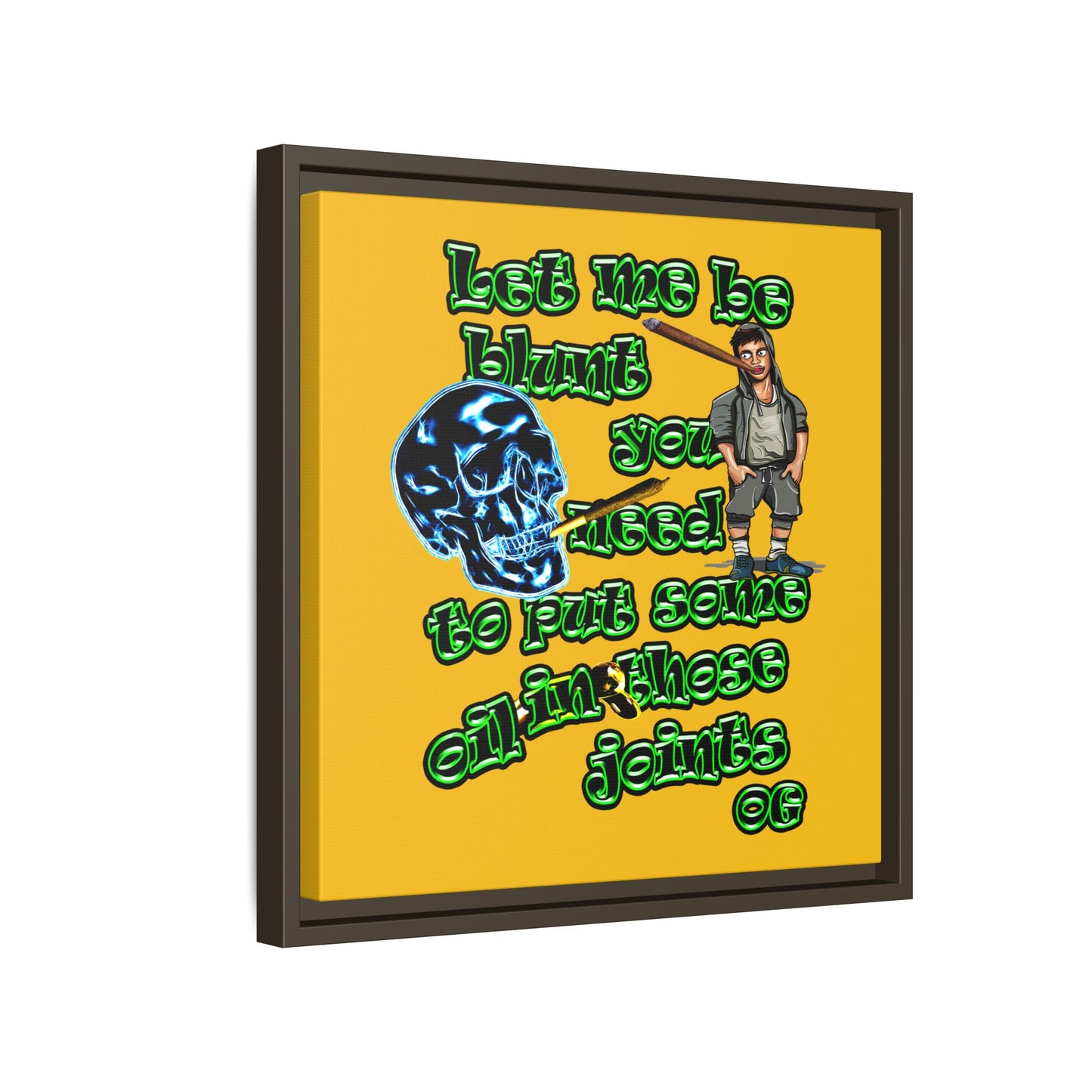 og - framed canvas art (yellow)