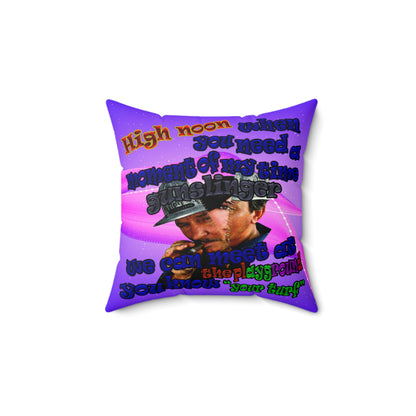 high noon - Faux Suede Square Pillow - (purple-pink wave)
