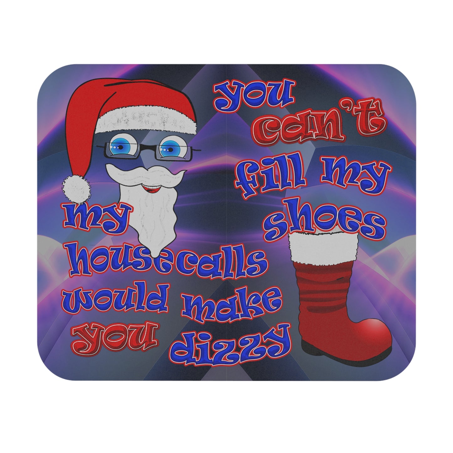 santa's shoes - Mouse Pad (Rectangle) (grey-pink wave)