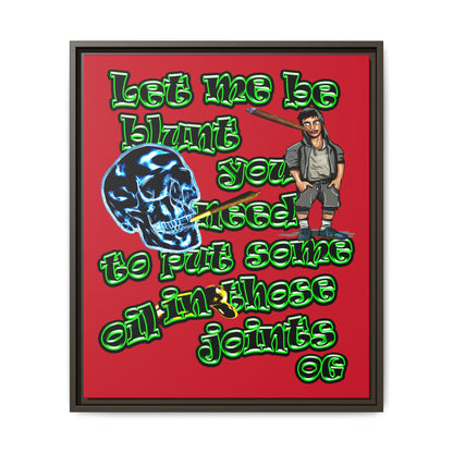og - framed canvas art (dark red)