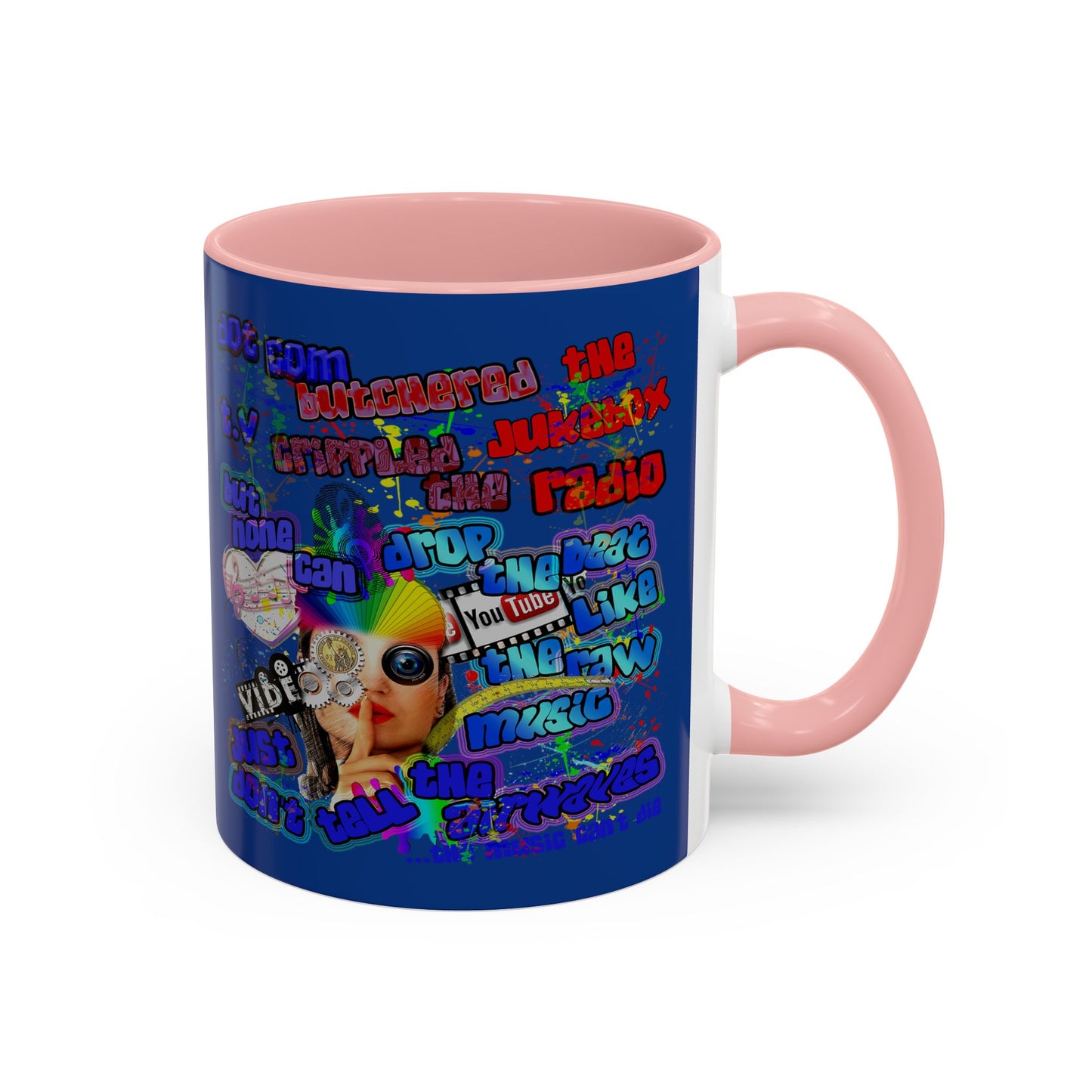 drop the beat - Accent Mug (dark blue)