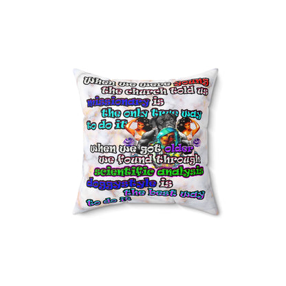 doggystyle - Spun Polyester Square Pillow - (white marble)