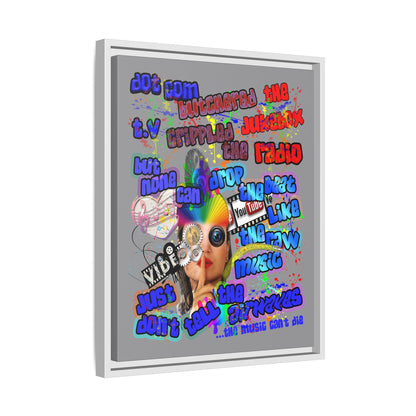 drop the beat - framed canvas art (grey)