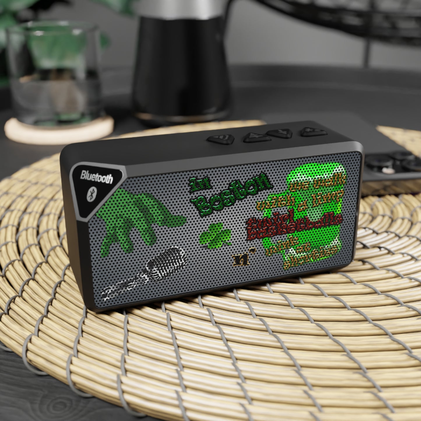 celtics logo - Jabba Bluetooth Speaker (grey-light grey)