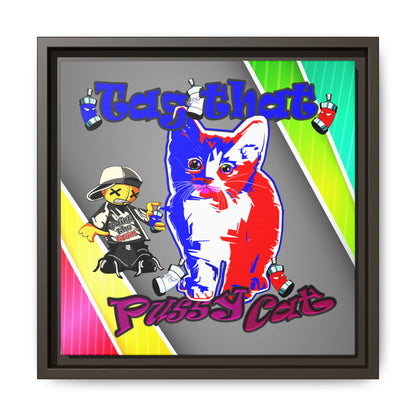 tag that - framed canvas art (rainbow split)