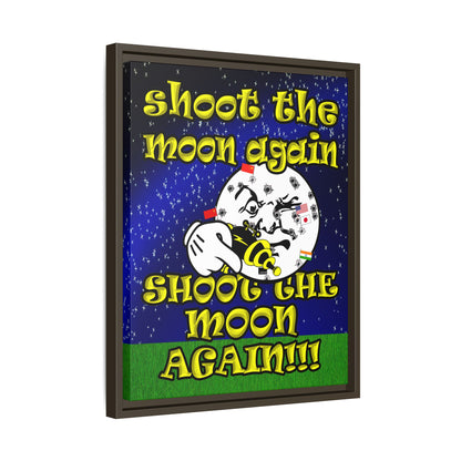 shoot the moon again - framed canvas art ('snoops' background)